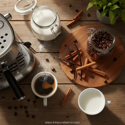 Vanilla Cinnamon Latte - ingredients preparation