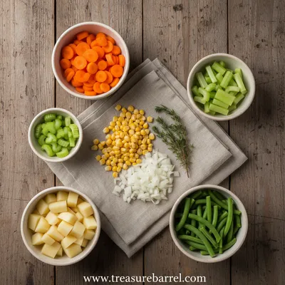 Hearty Vegetable Soup Recipe - ingredients preparation