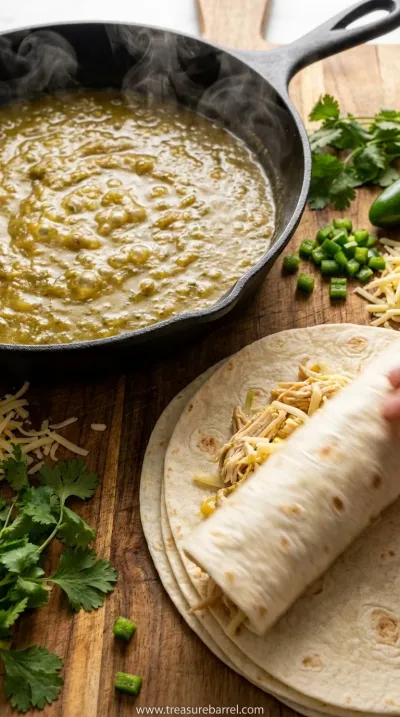 White Chicken Enchiladas With Green Chili Sour Cream Sauce - cooking process
