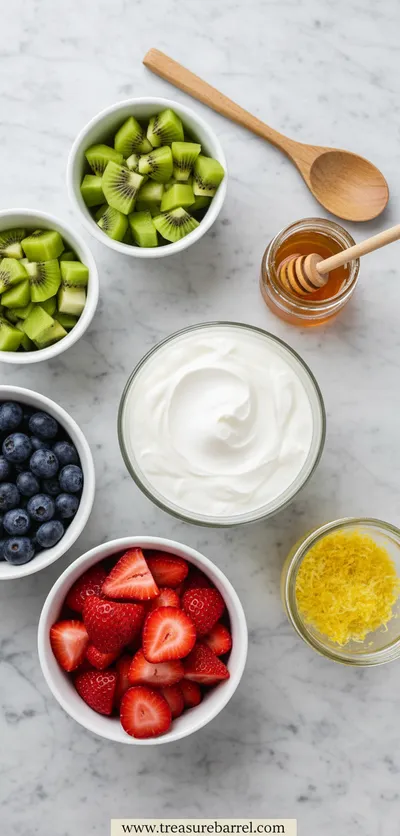 5-Minute Healthy Yogurt Fruit Dip - cooking process